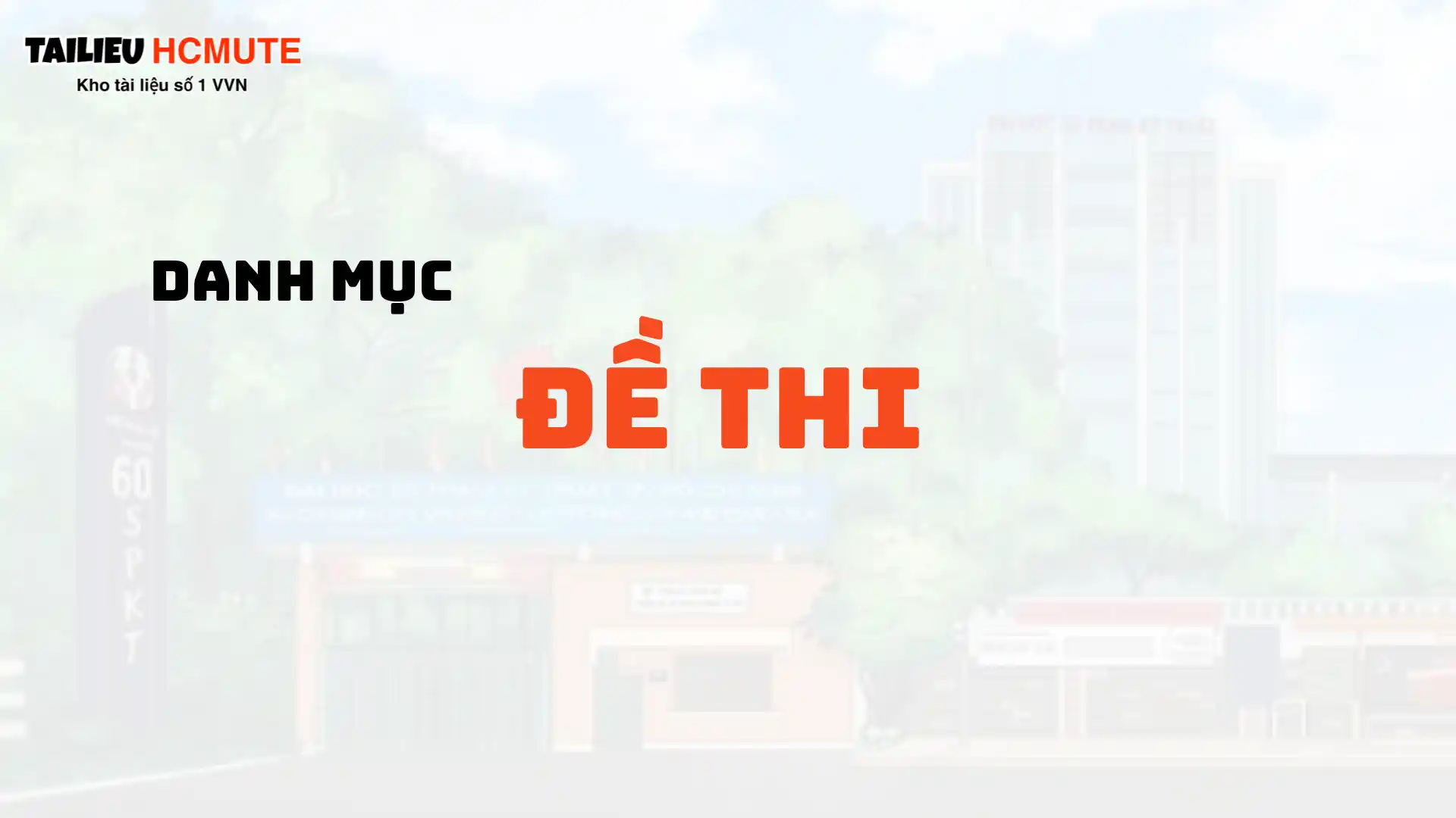 DANH MỤC ĐỀ THI