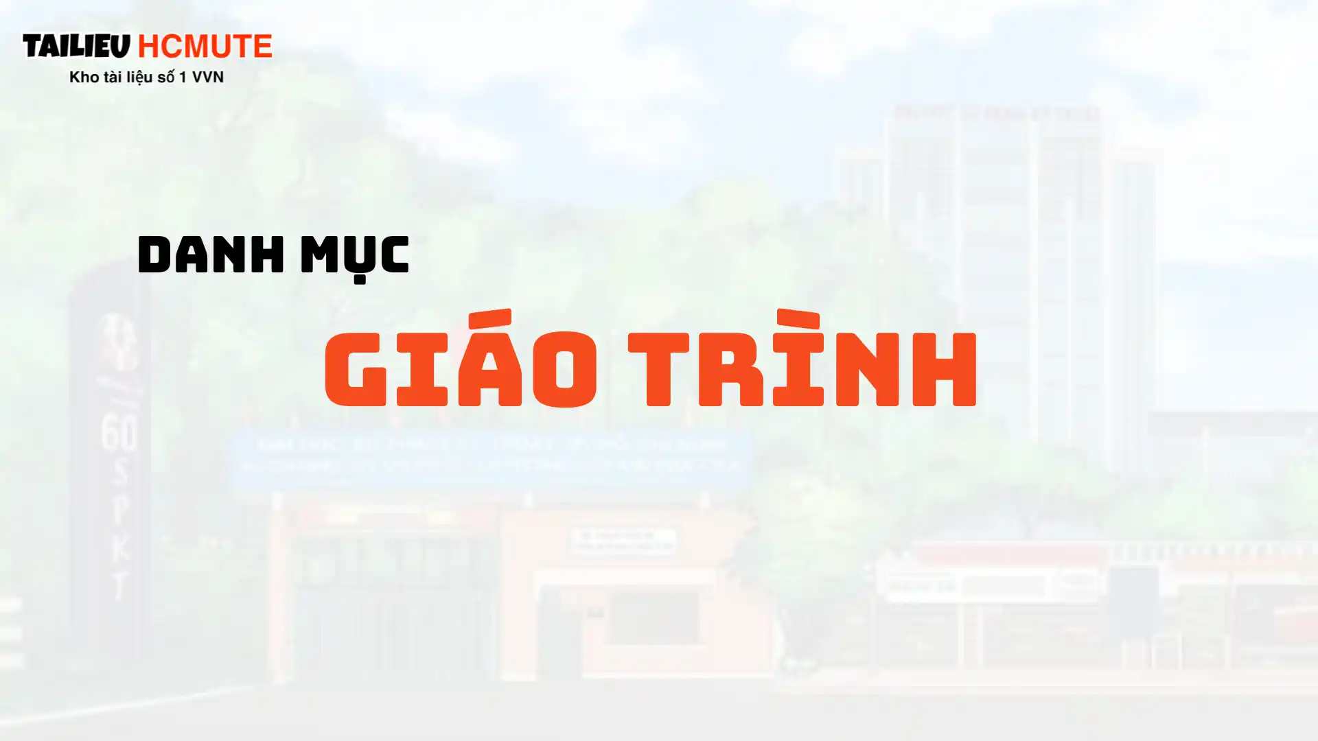 DANH MỤC GIÁO TRÌNH