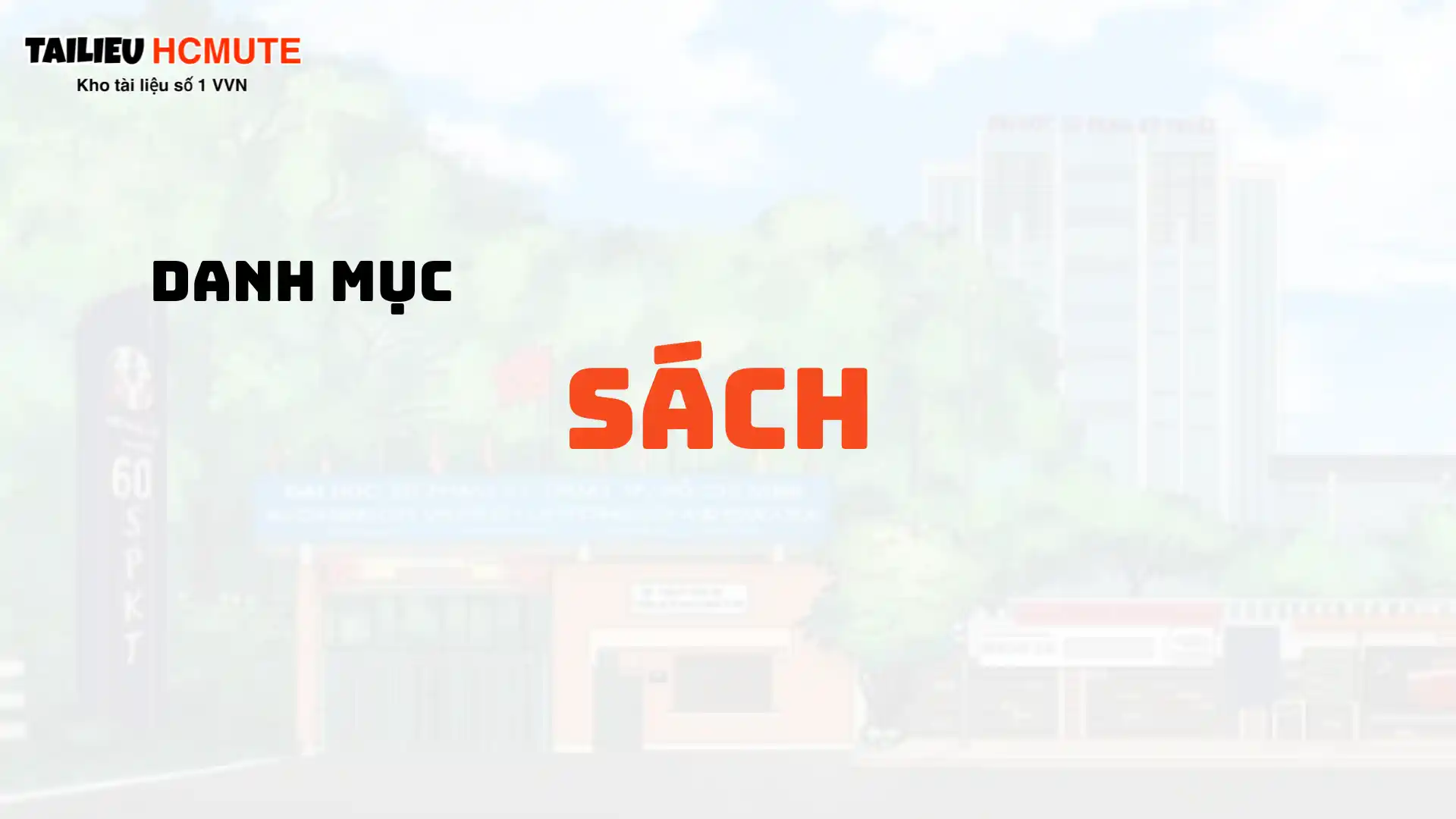 DANH MỤC SÁCH & SÁCH THAM KHẢO